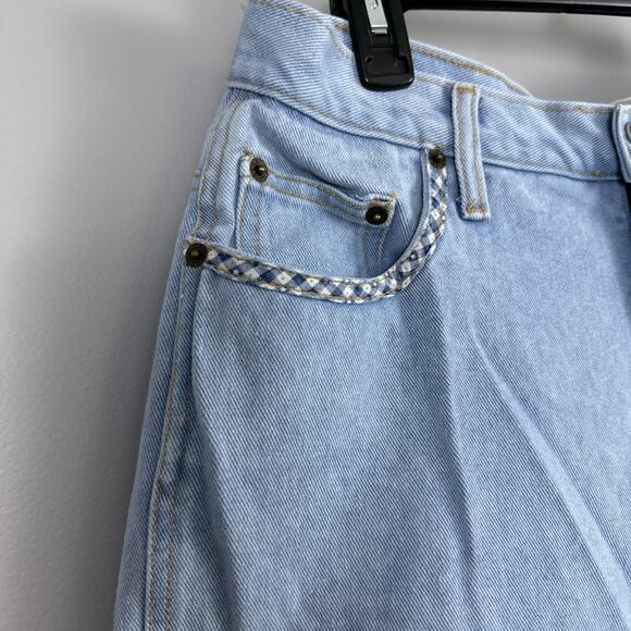 Vintage Zena Jean Shorts Women's Size 14 Denim Patchwork High Waist Mom Cotton - Picture 5 of 13